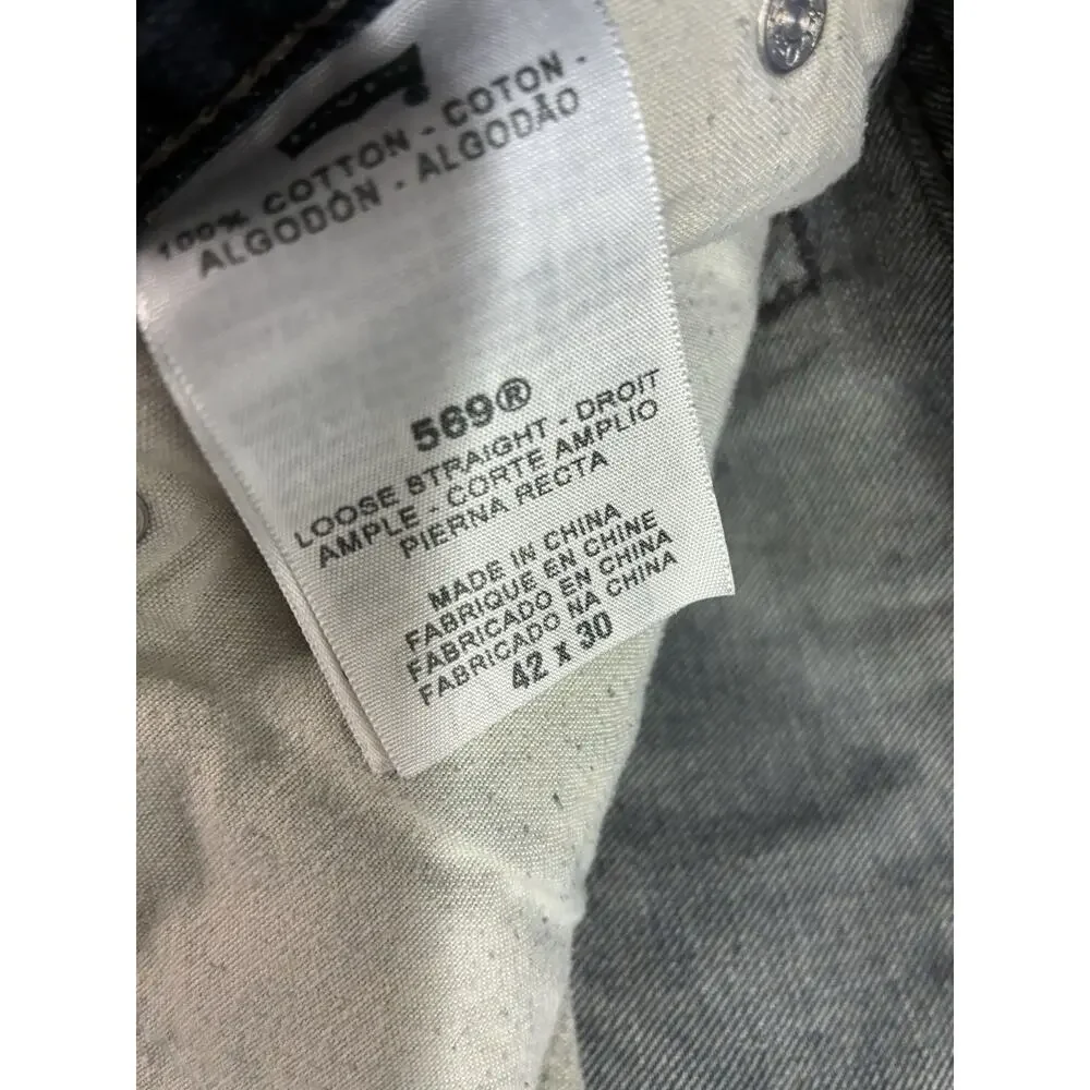 Levi's 569 Loose Straight Jeans Mens 42x30 Fits 40x27 Baggy Denim Skater Casual